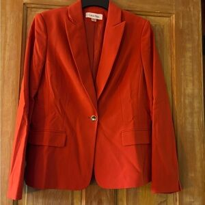 Calvin Klein Red Blazer Tailored Suit Jacket